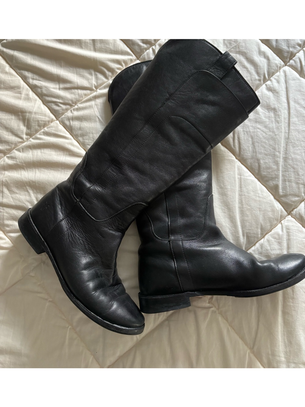 FRYE Black Leather Riding Boots
